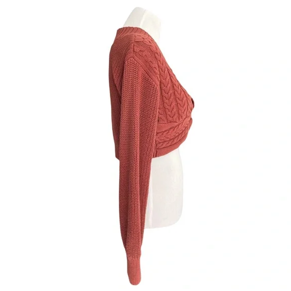 Free People Emilie Knit Two Piece Sweater Set Top Pants Cherry Cola Women’s M - Picture 7 of 16